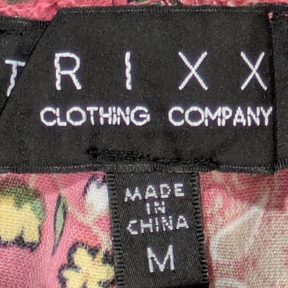 Trixxi Mini Dress Womens M Pink Milkmaid Cottagecore Patchwork Y2K 90s Revival - Picture 9 of 11